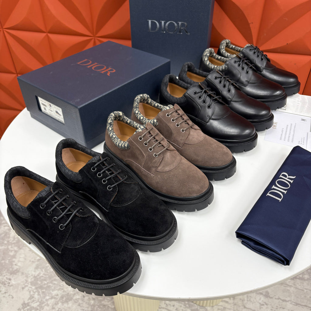 DIOR Dior Explorer III Derby Shoe Black Smooth Calfskin and Black Dior Oblique Jacquard #336111