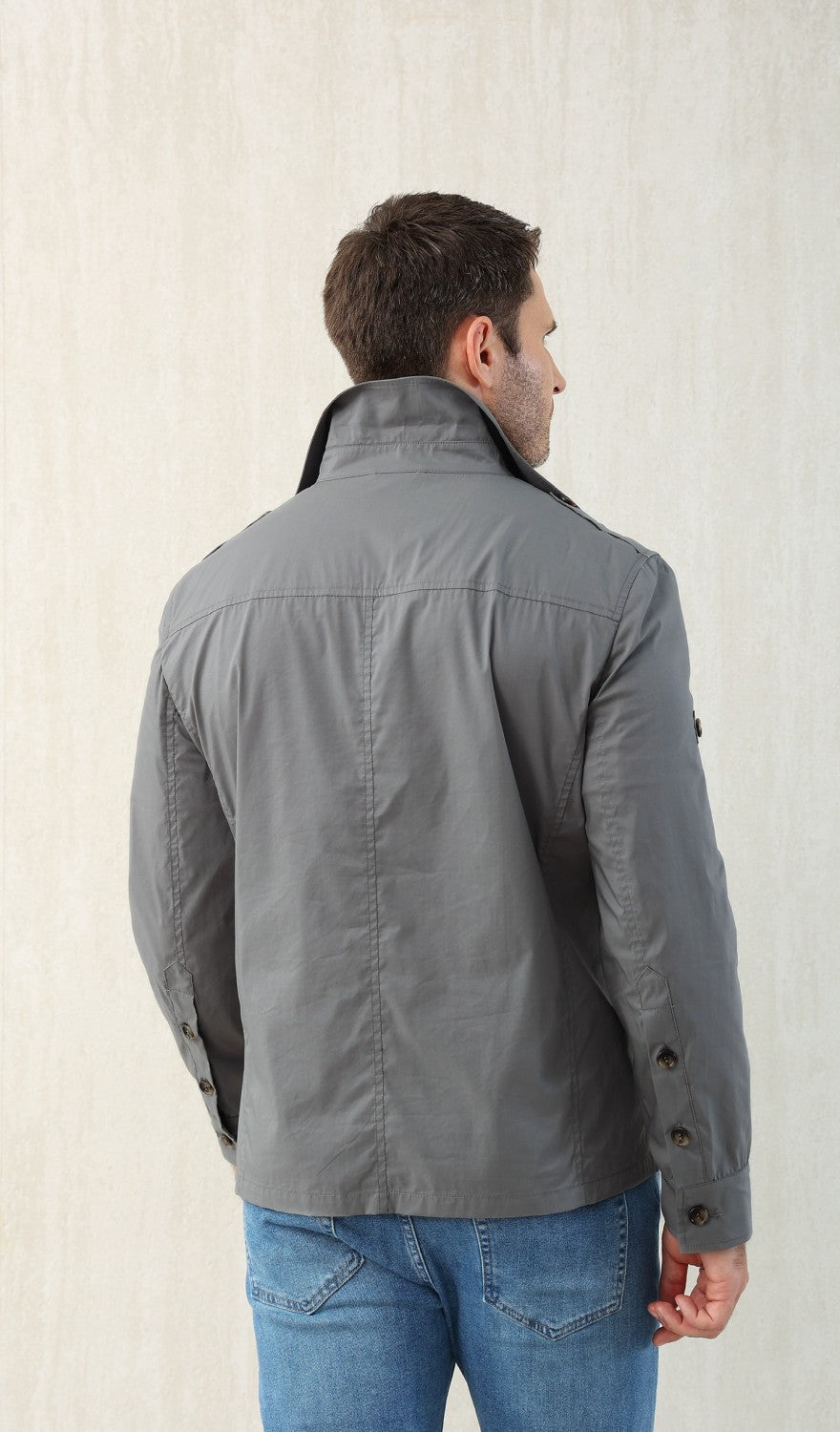 Brunello Cucinelli Men's Spring & Fall Lightweight Water-Resistant Techno Cotton Unlined Safari Jacket Solid Color Lapel Single Breasted Shirt Style Jacket Ngvp #1946