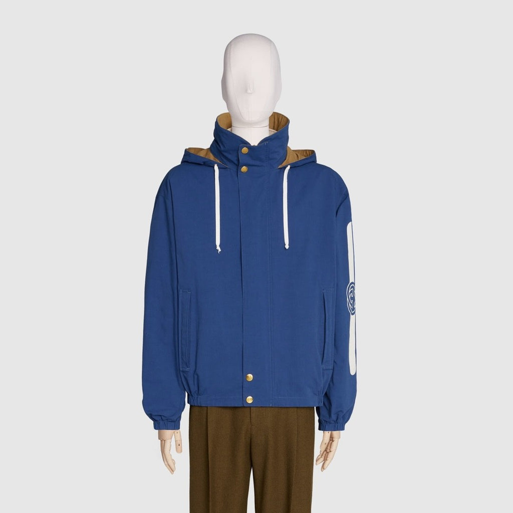 Gucci Men's Spring and Autumn Solid Color Logo Printed Reversible Zipper Long Sleeve Jacket #74788