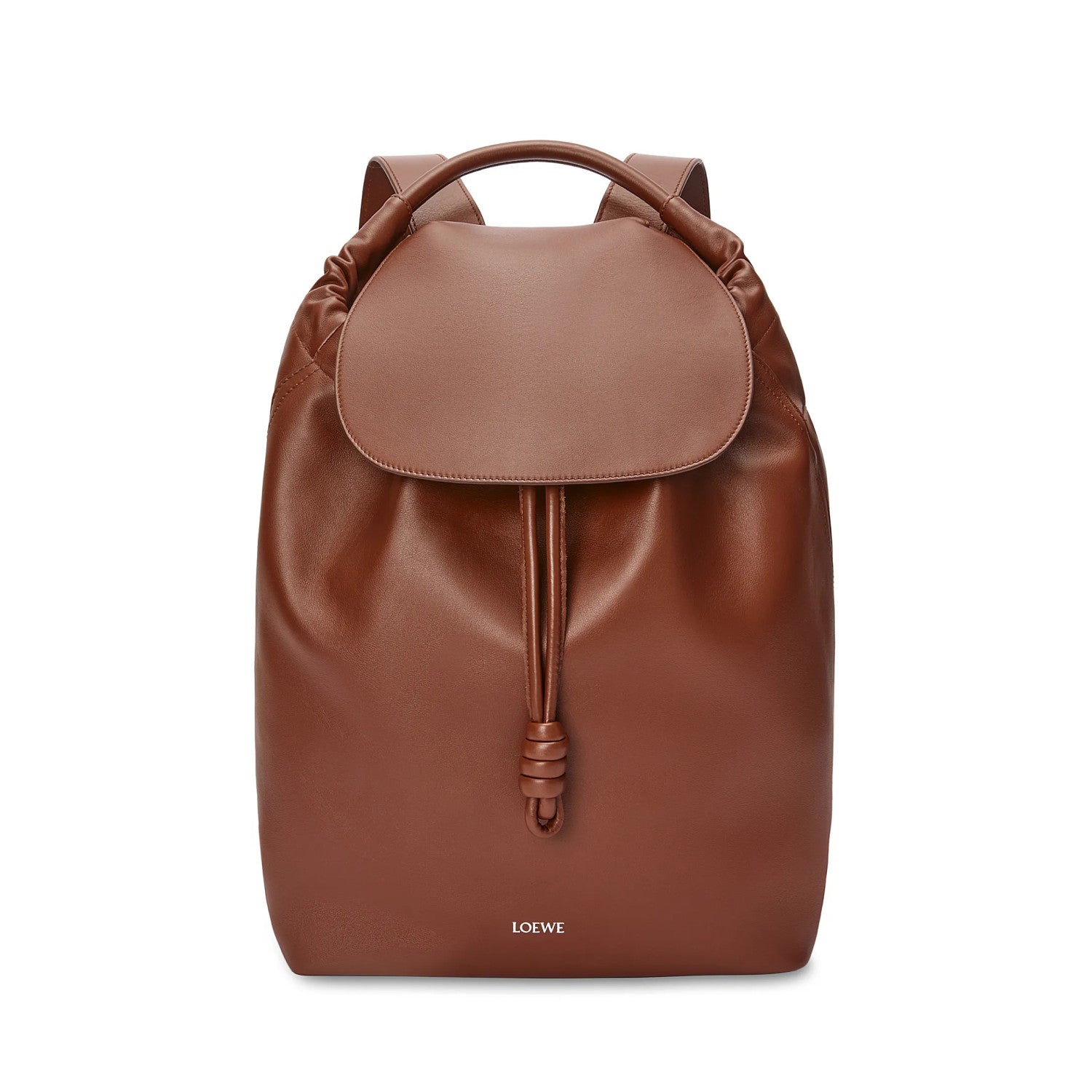 Loewe Flamenco Men's Solid Color Monogrammed Logo Drawstring Closure Solid Color Soft Cowhide Shoulder Bag Bag #75248