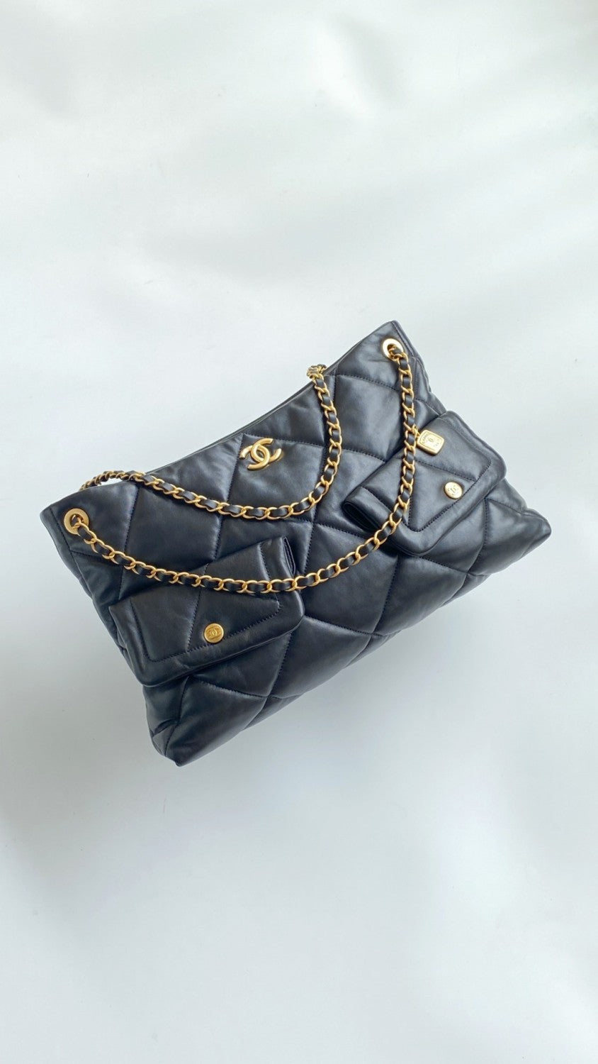Chanel Women's Fashion Classic Solid Color Leather Diamond Quilted Chain Shoulder Bag/Tote Bag Bags AS5740-B22139-94305 #78912