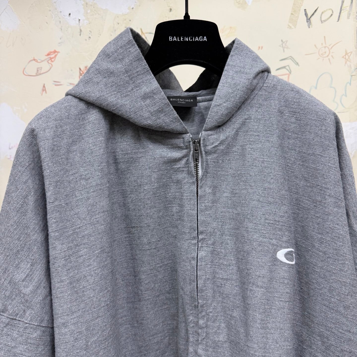 Balenciaga Top-quality Version Men's Trompe L Œil Hoodie Pants in Heather Grey#335727