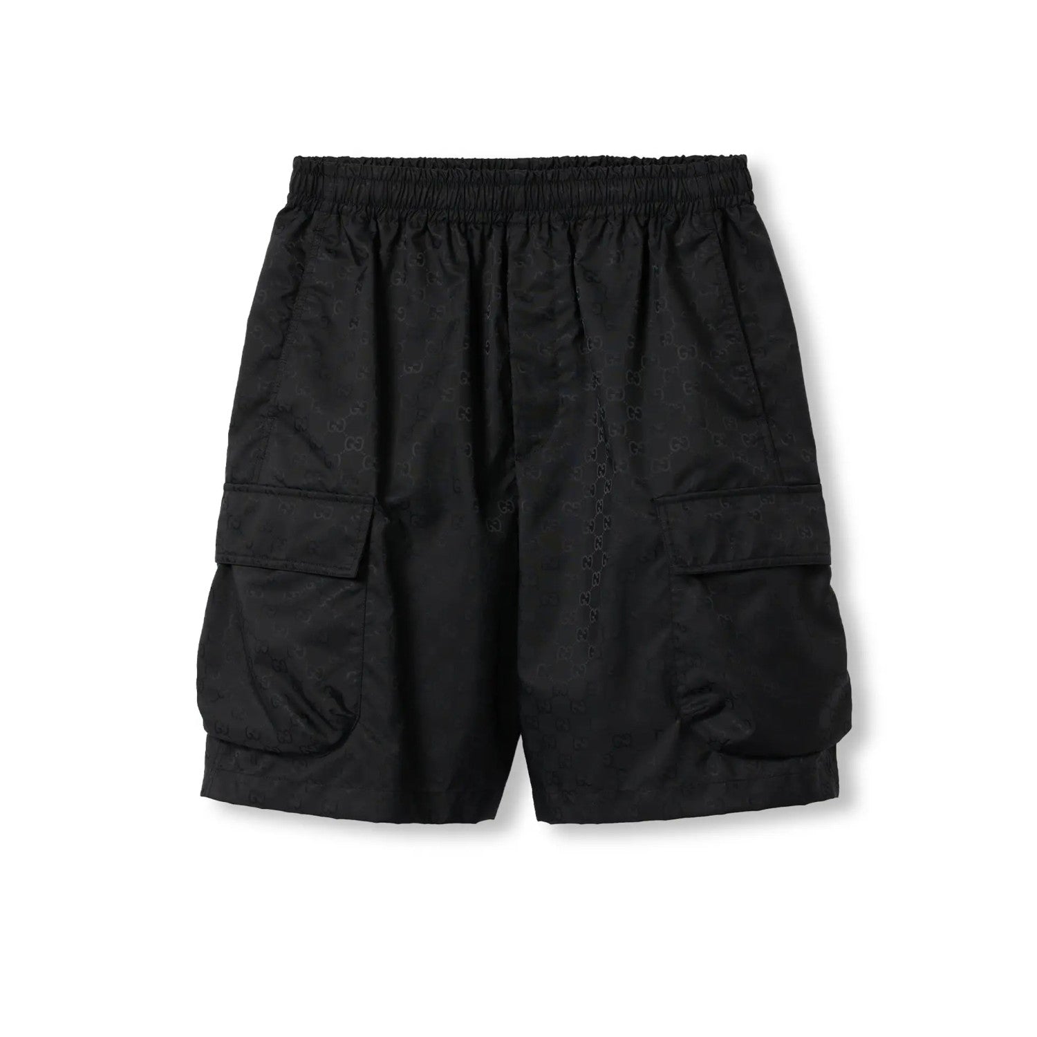 Gucci Men's Lightweight GG Nylon Jacquard Pocket Solid Color Summer Casual Elastic Shorts #76321