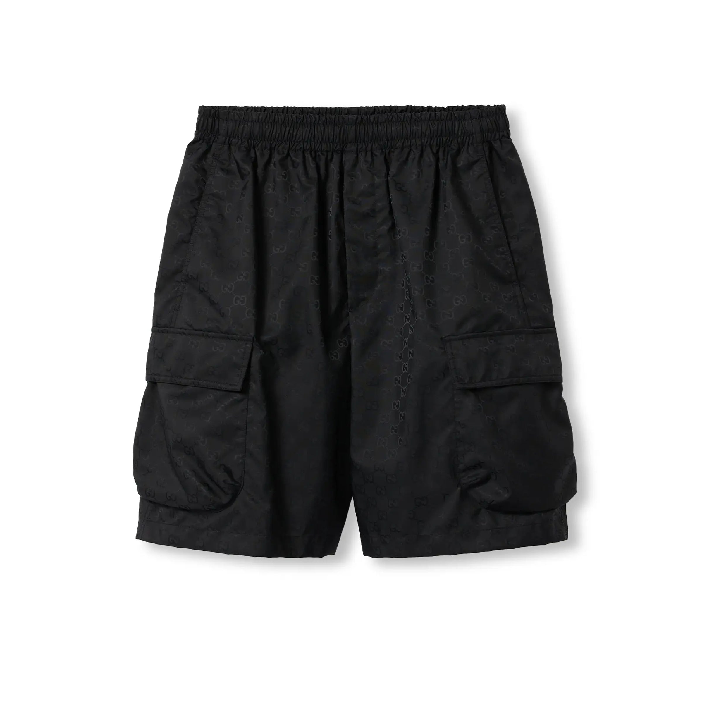 Gucci Men's Lightweight GG Nylon Jacquard Pocket Solid Color Summer Casual Elastic Shorts #76321