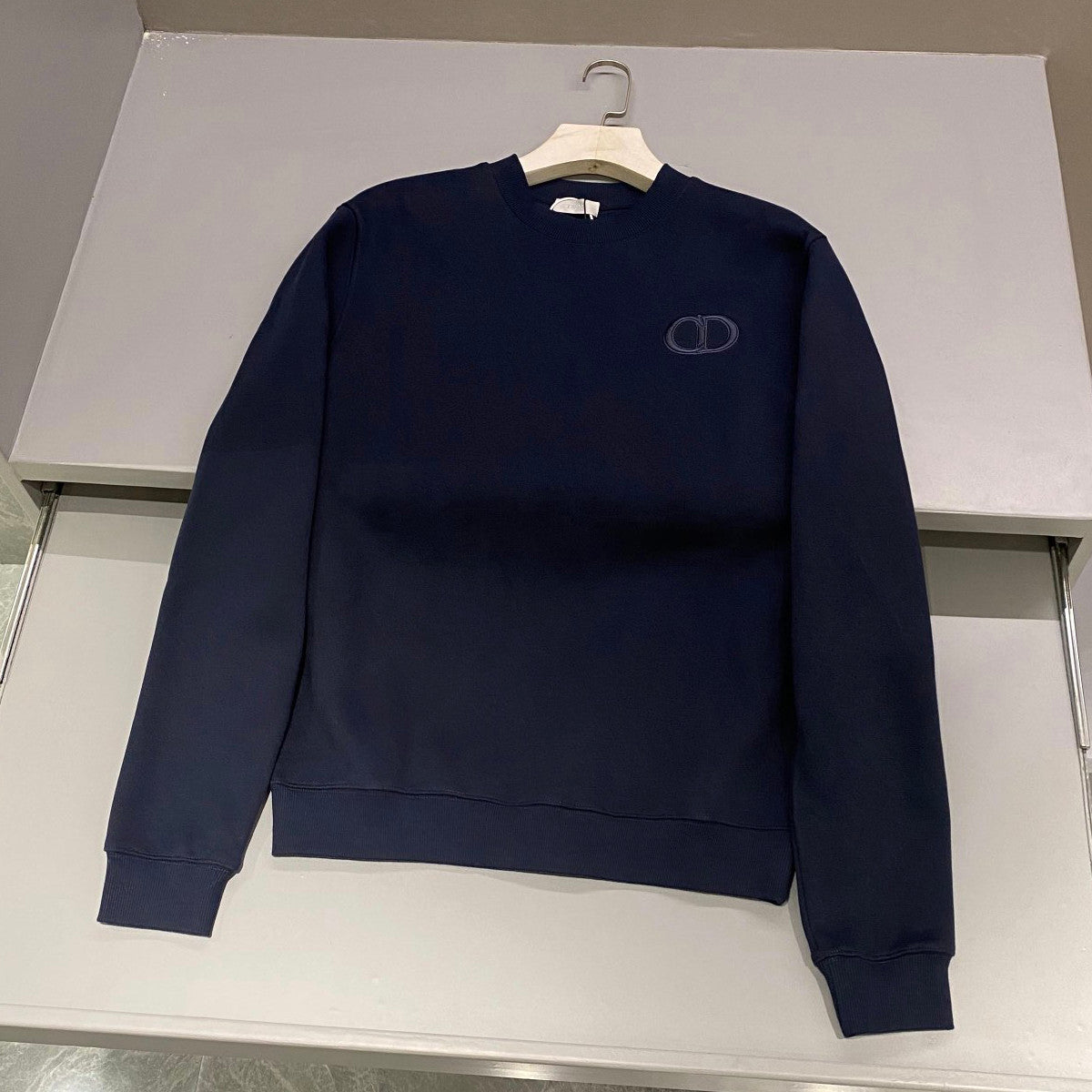 Dior Men's Spring and Autumn Solid Color Embroidery Letter Logo Round Neck Cotton Long Sleeve Sweatshirt Pullover #72911