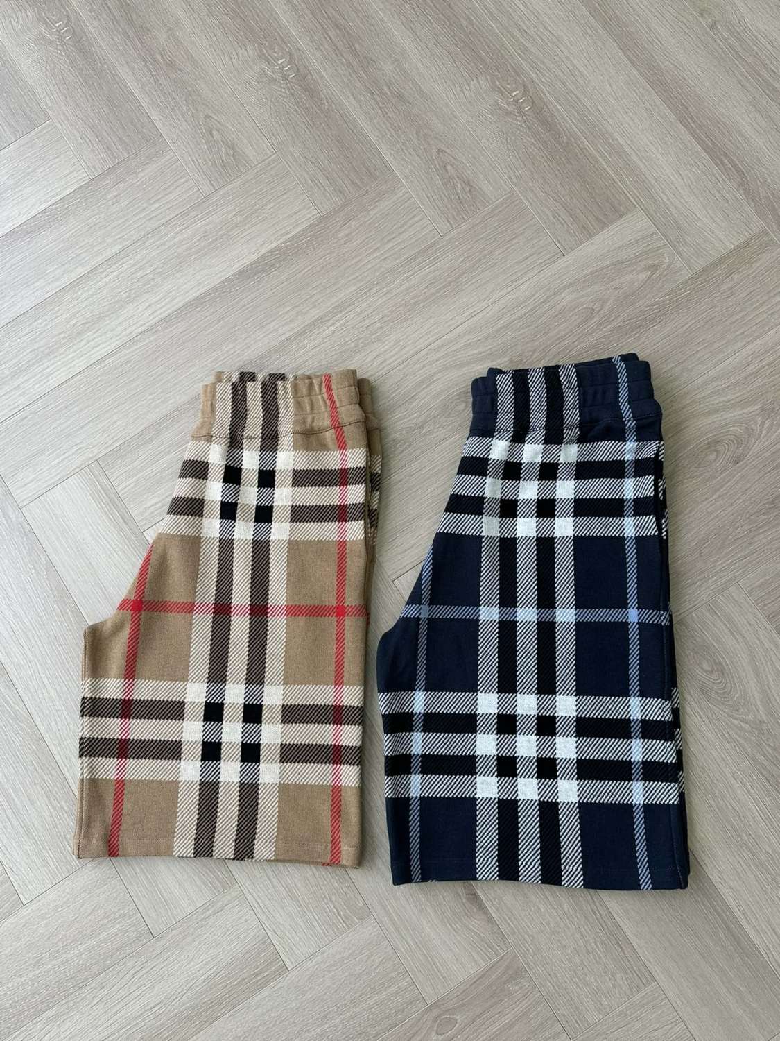 Burberry Men's Summer Colour Block Check Full Print Mid Waist Elasticated Shorts Pants #99537