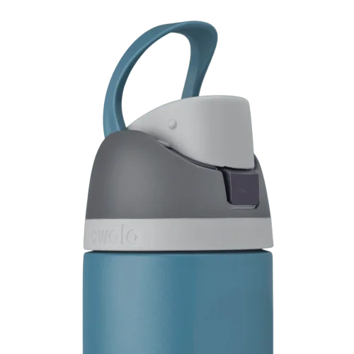 Owala FreeSip Insulated Stainless Steel Water Bottle with Straw for Sports and Travel. BPA-Free. 24-oz. Grey/Blue