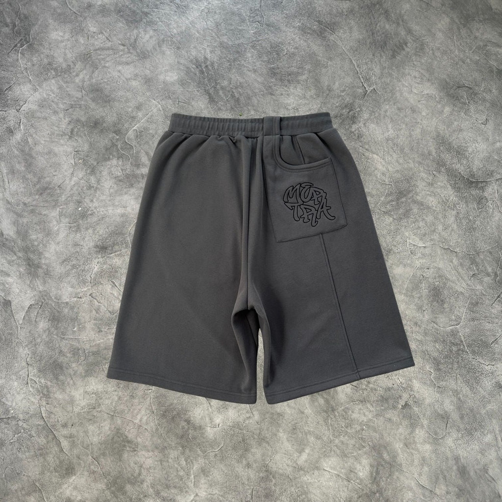 Mertra Crosshatch Shorts Dark Grey