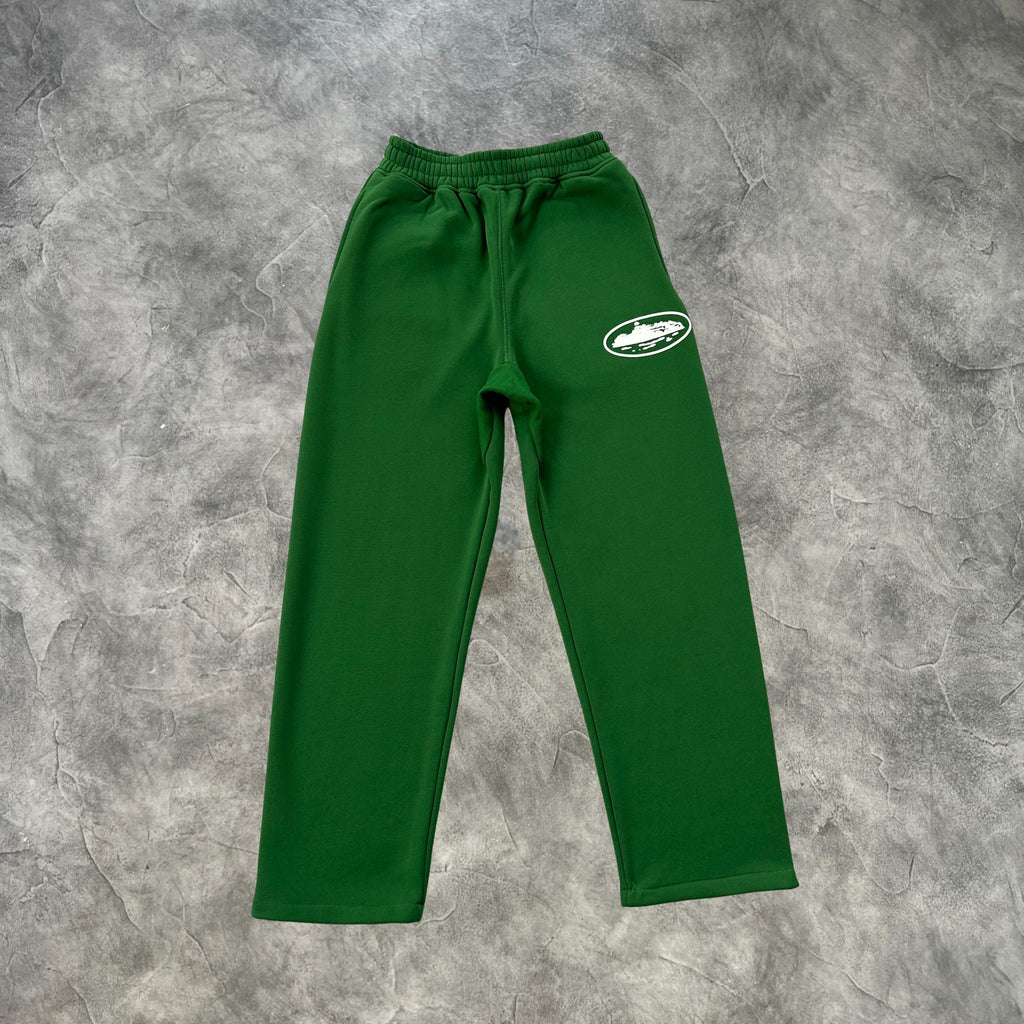 Corteiz Open Hem Sweatpants Dark Green