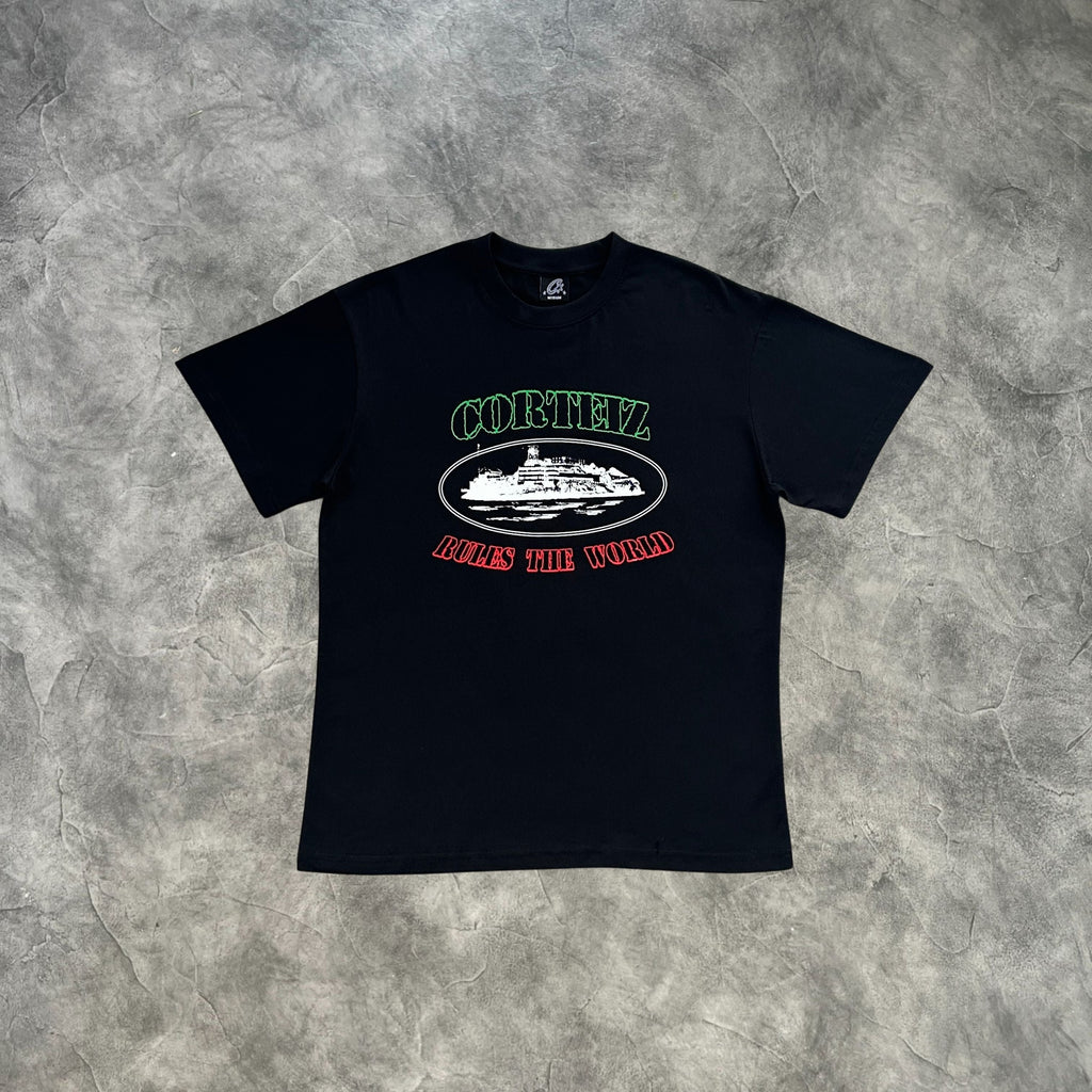 Corteiz Rules The World Italia T-Shirt Black
