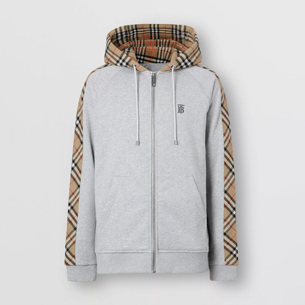 Burberry Zip Sport Hooded Sweatshirt Grey #96112