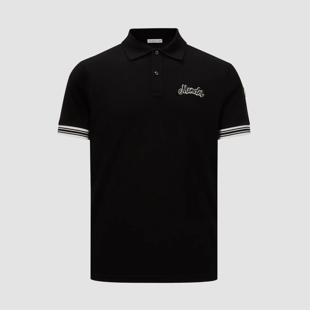 Moncler Men's Summer Embroidered Letter Print Polo Neck Solid Color Short Sleeve T-Shirt #75655