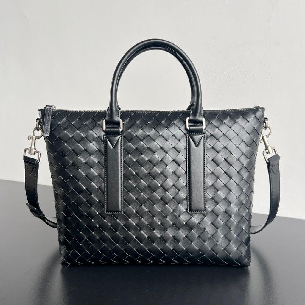 Bottega Veneta Intrecciato Men's Solid Color Adjustable Detachable Shoulder Strap Woven Calfskin Briefcase Handbag Bag Bags #77518