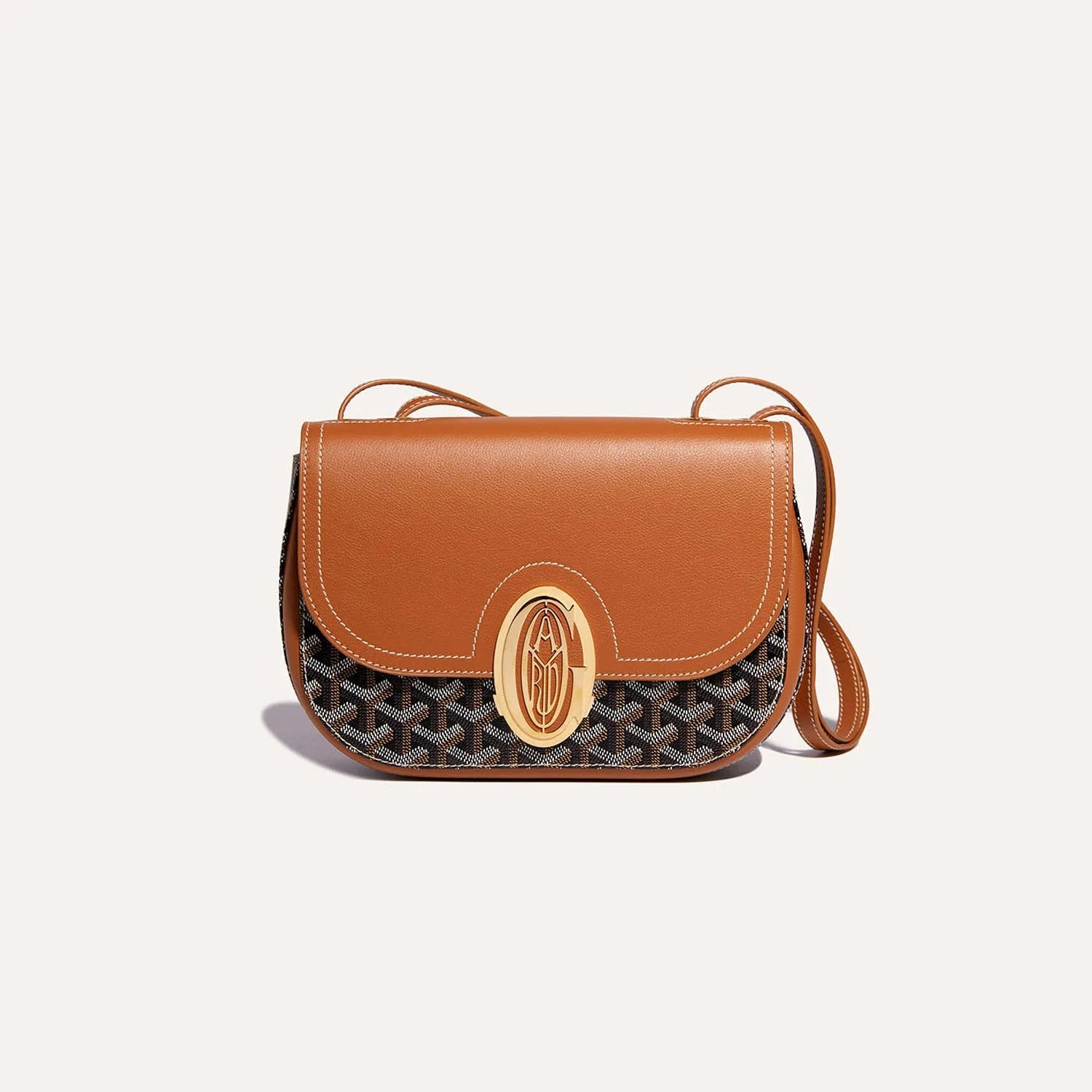 Goyard 233 Classic Edition Fashionable Modern Canvas And Calfskin Crossbody Bag With Metal Logo Buckle Bag Bags #196800