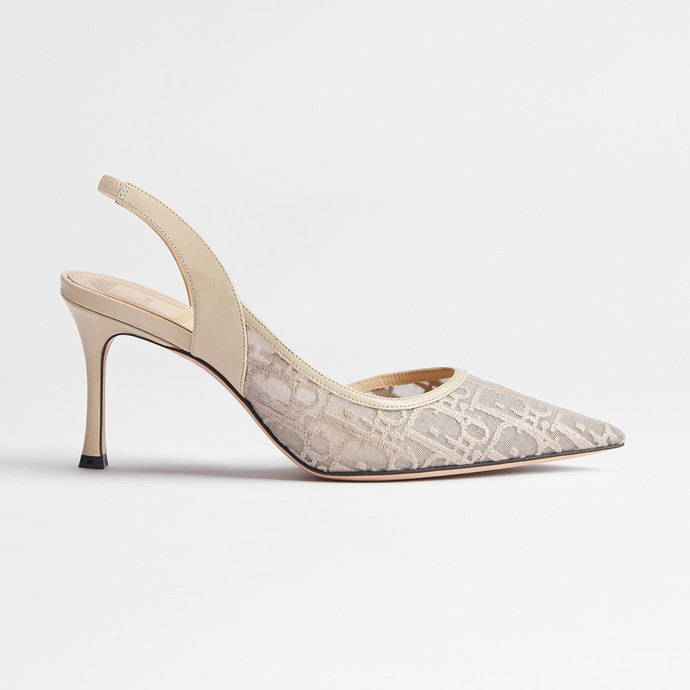 DIOR Adiorable Slingback Pump Black Dior Oblique Embroidered Mesh #380126
