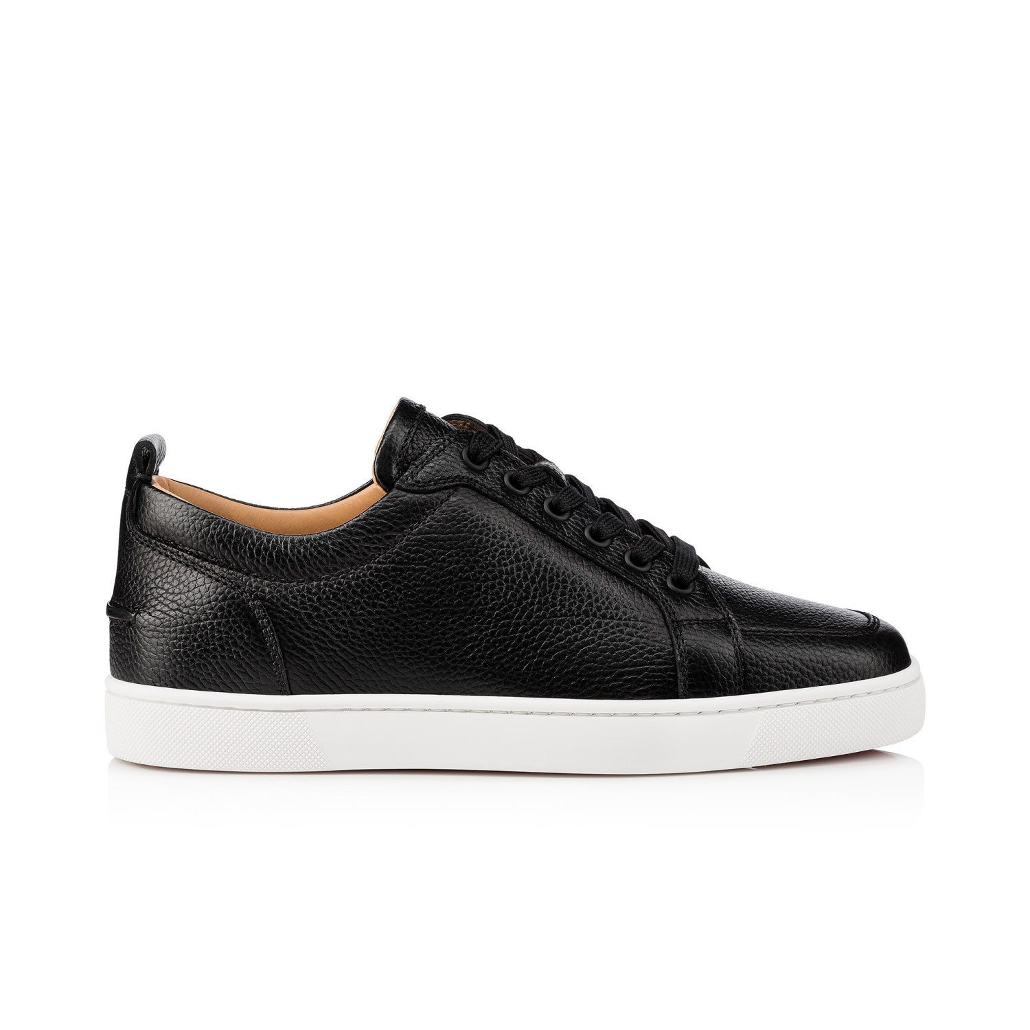 Christian Louboutin Louis Junior Men's And Women's Solid Color Grained Cowhide Low Top Lace Up Flat Casual Shoes #77144