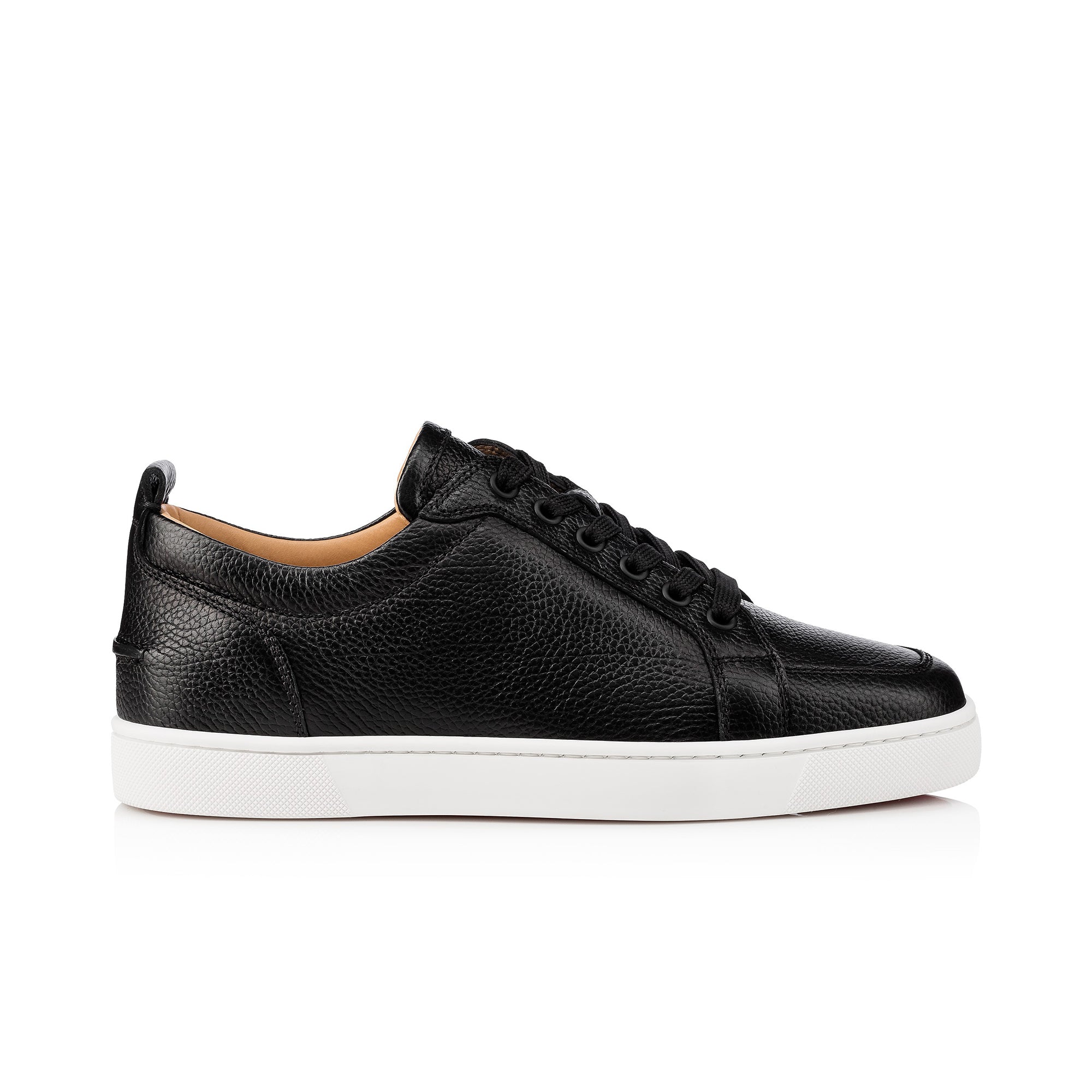 Christian Louboutin Louis Junior Men's And Women's Solid Color Grained Cowhide Low Top Lace Up Flat Casual Shoes #77144
