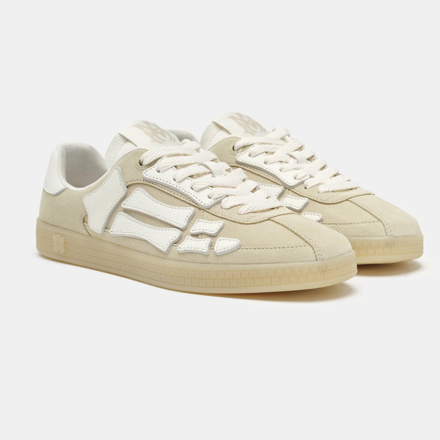 Amiri Pacific Bones Men's Women's High Street Suede Couple Sneakers Bone Woven Pattern Fashion Trend Casual Shoes #81611