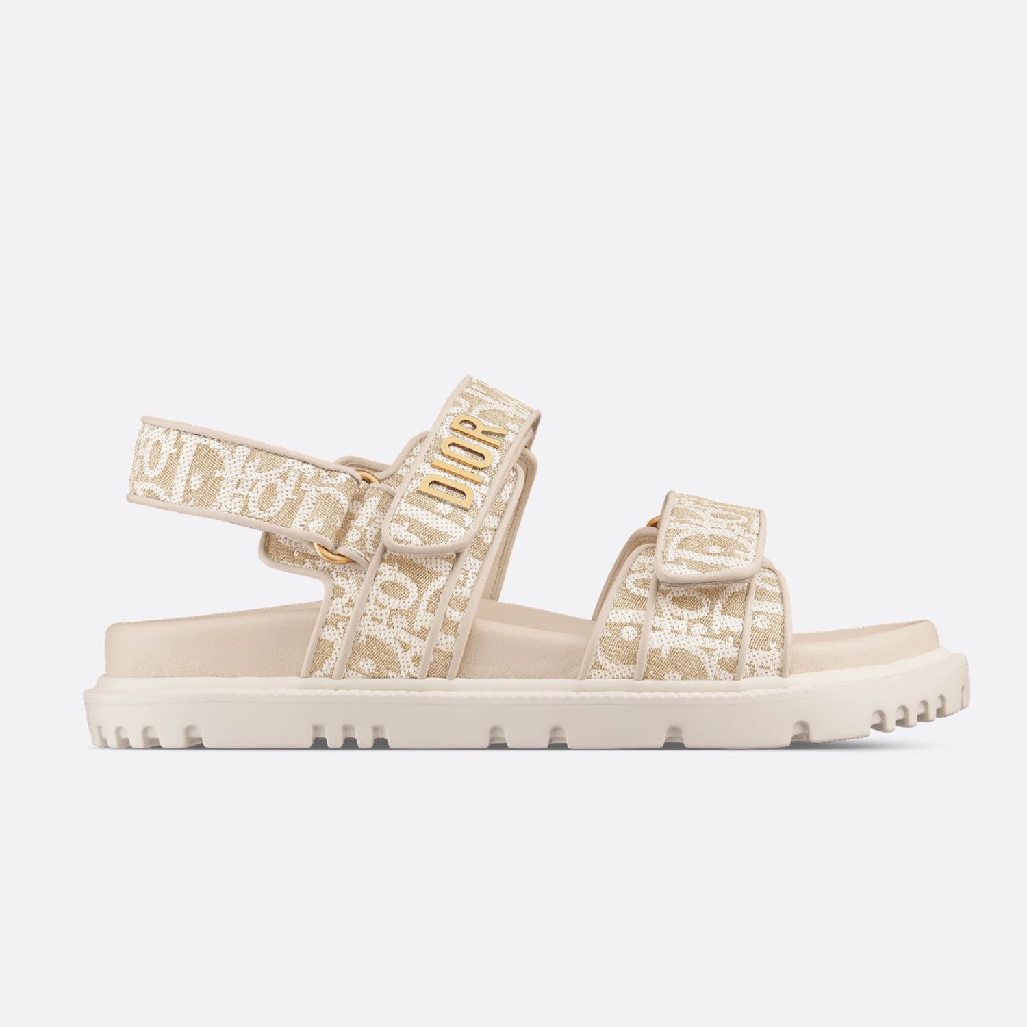 Dior Women's Summer Dioract Checkered Fabric Jacquard Round Head Velcro Solid Color Beach Sandals Casual Shoes #81261
