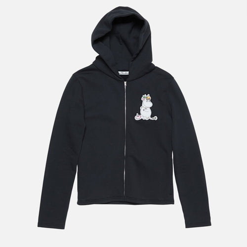 Acne Studios X Moomin Artist Tove Jansson Cartoon Print Fashion Trend Black Hooded Zipper Sweatshirt High Street Style Fall/winter Ngvp #2654