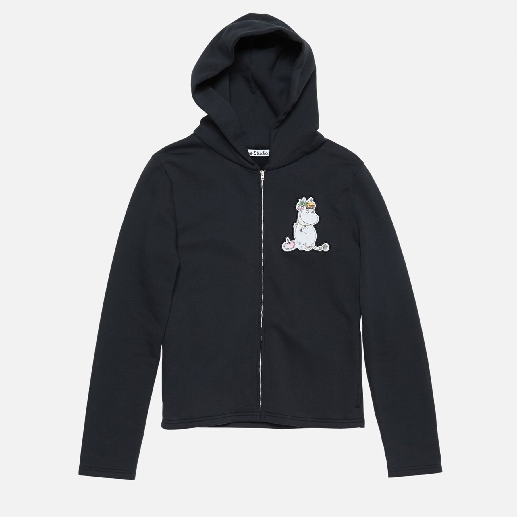 Acne Studios X Moomin Artist Tove Jansson Cartoon Print Fashion Trend Black Hooded Zipper Sweatshirt High Street Style Fall/winter Ngvp #2654