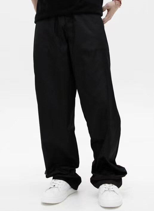 Prada Men's And Women's Women's Spring/summer Fashion Casual Solid Color Logo Triangle Emblem Recycled Nylon Relaxed Straight Leg Pants #79541