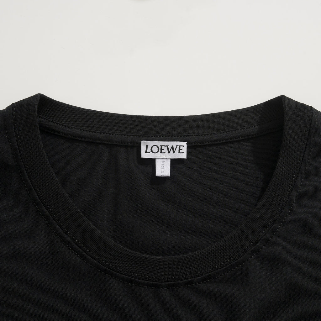 Loewe Men's And Women's Summer Embroidered Letter Print Round Neck Cotton Short Sleeved T-shirt #77249