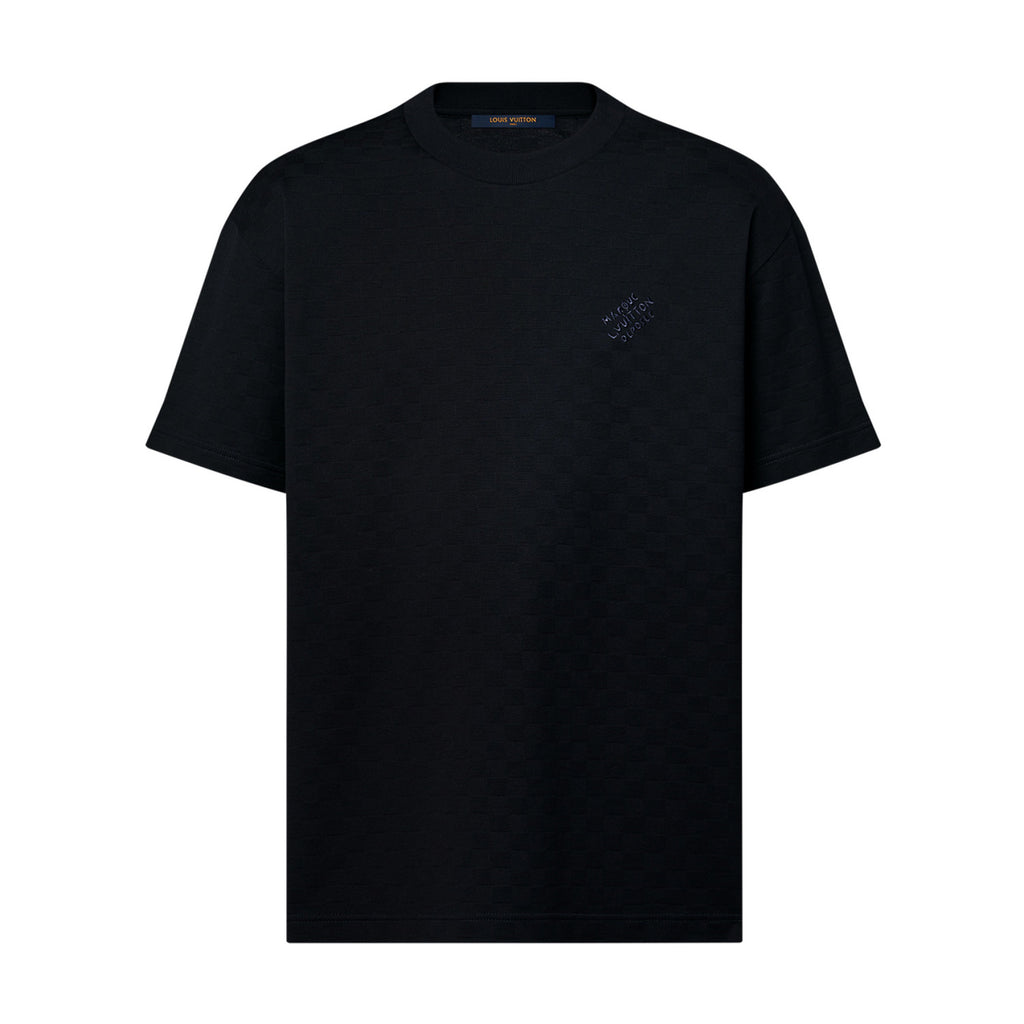 Louis Vuitton Men's Summer Solid Color Embroidered Letter Logo Round Neck Cotton Short Sleeve T-Shirt #99765