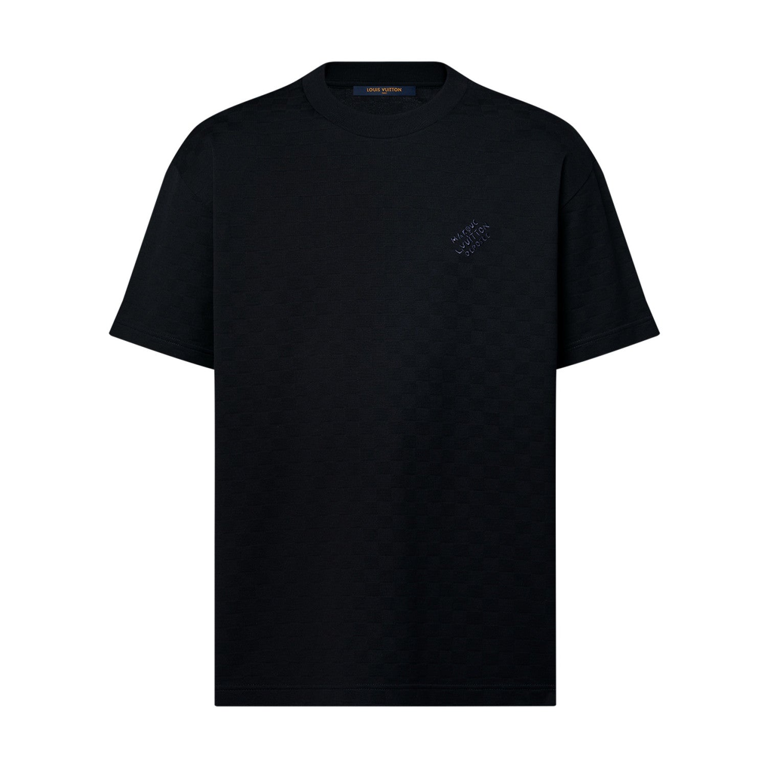 Louis Vuitton Men's Summer Solid Color Embroidered Letter Logo Round Neck Cotton Short Sleeve T-Shirt #99765