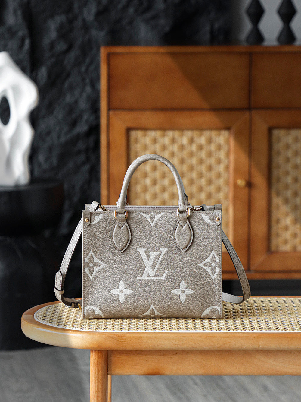 Louis Vuitton OnTheGo PM Bicolor Monogram Empreinte Leather Women's Handbags #333041