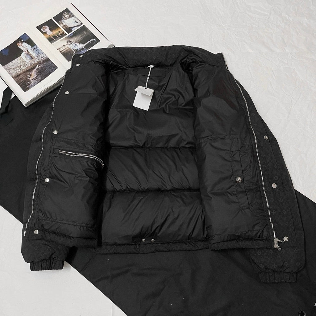 Chrome Hearts Men's Winter Black Dark Printed Waterproof Fabrics Puffer Down Jacket #73664
