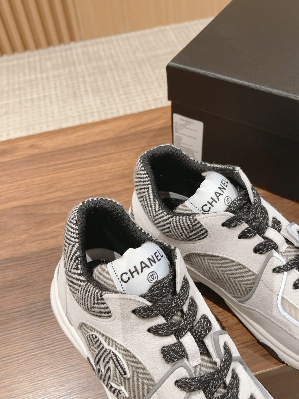 Chanel Men's And Women's Spring/Summer Fashion Casual Round Toe Lace Up Mesh Leather Low Top Sneakers Casual Shoes #78327