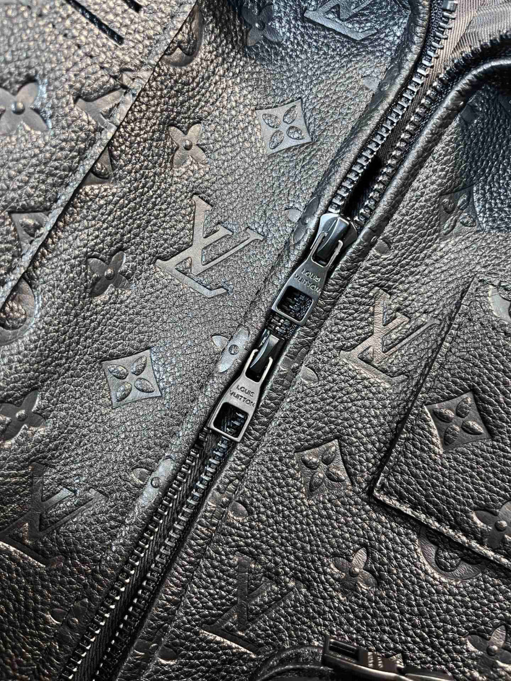 Louis Vuitton Monogram Black Multi Pocket Leather Jacket #21737