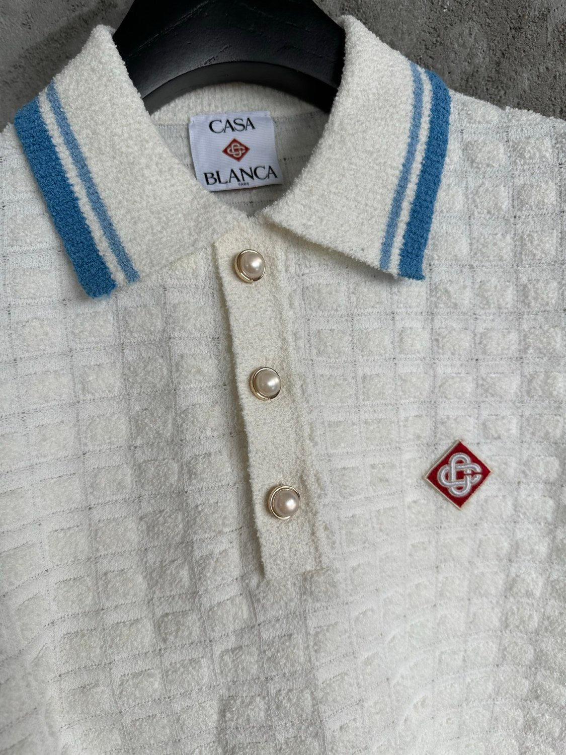 Casablanca Men's Fall/Winter Fashion Casual 100% Cotton Block Knit Polo Shirt T-Shirt #79414