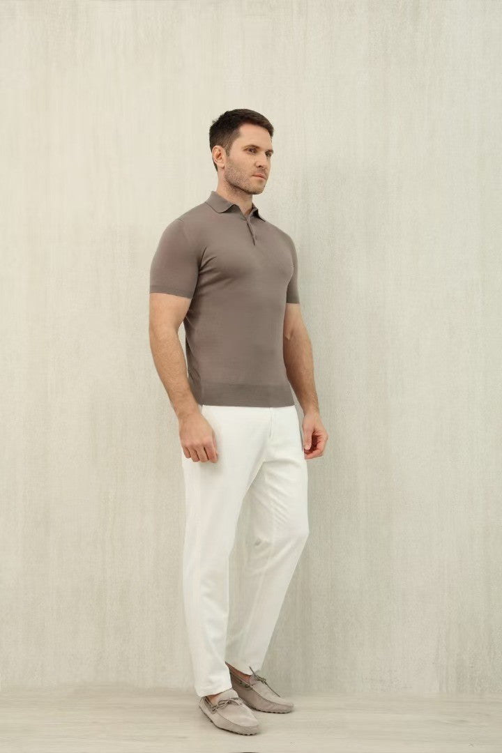 Loro Piana King's Gift® Men's Polo Shirt Spring Summer Fashion Casual Button Short Sleeve Top Knitted T-shirt Lapel Men's Clothes Ngvp #9957