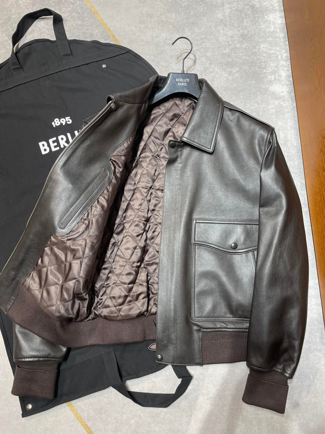Berluti Multi-Pocket Leather Jacket Ngvp #6915