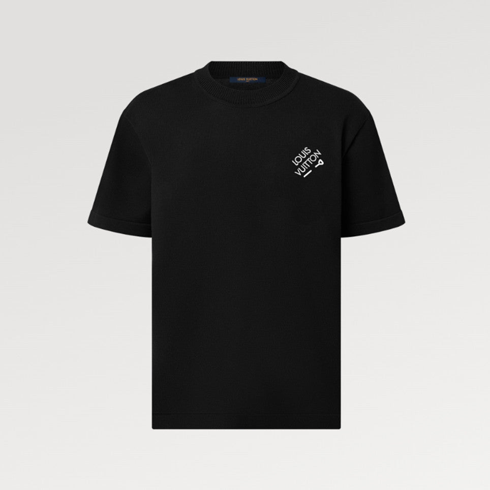 Louis Vuitton Men's Solid Color Logo Embroidery Casual Cotton Crew Neck Shirt Short Sleeve T-shirt #76114