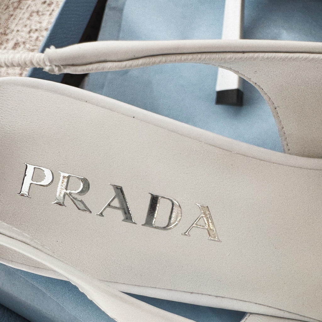 PRADA Suede Leather Slingback Pumps#388476