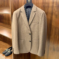 Louis Vuitton Men's Spring/Fall Fashion Classic V Neck Knit Plaid Fabric Single Breasted Suit Jacket #78575