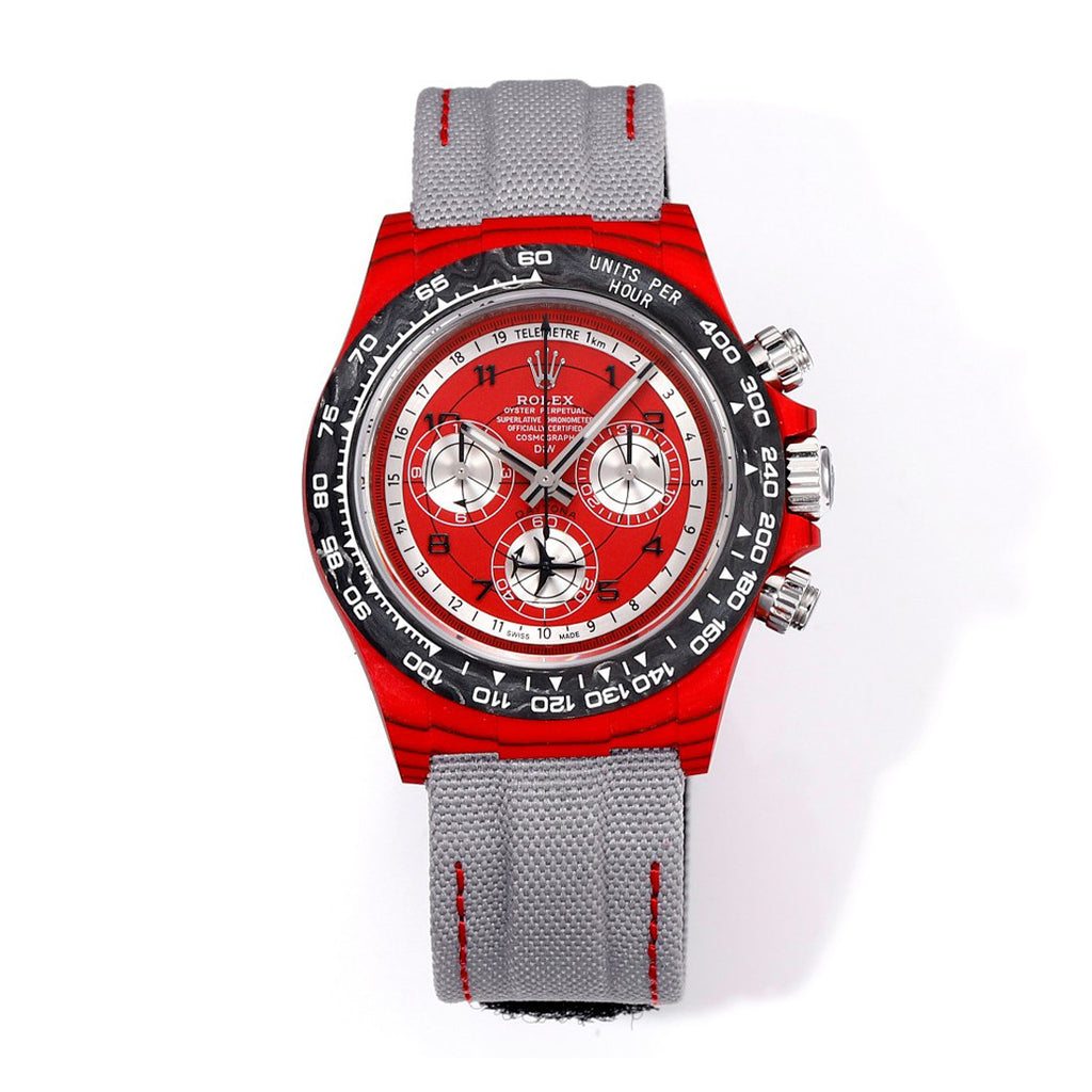 Rolex Men's Cosmo Chrono Daytona Mechanical Watch with Carbon Fiber Patterned Luminous Case #73619