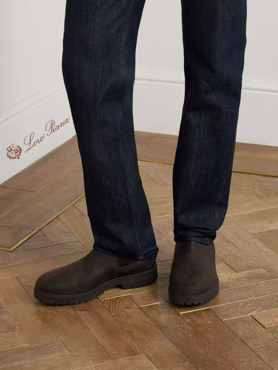Loro Piana Men's Dover Walk Men's Chelsea Boots Winter shoes Low Cut Round Toe Martin Boot #332379