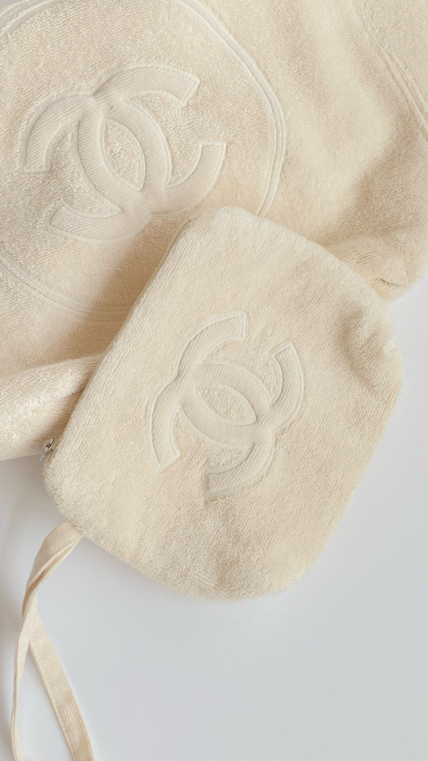 Chanel Women's CoCo Beach Collection Cotton Beach Bag Logo Solid Color Tote Bag Bags AAA938-B20128-10800 #81285