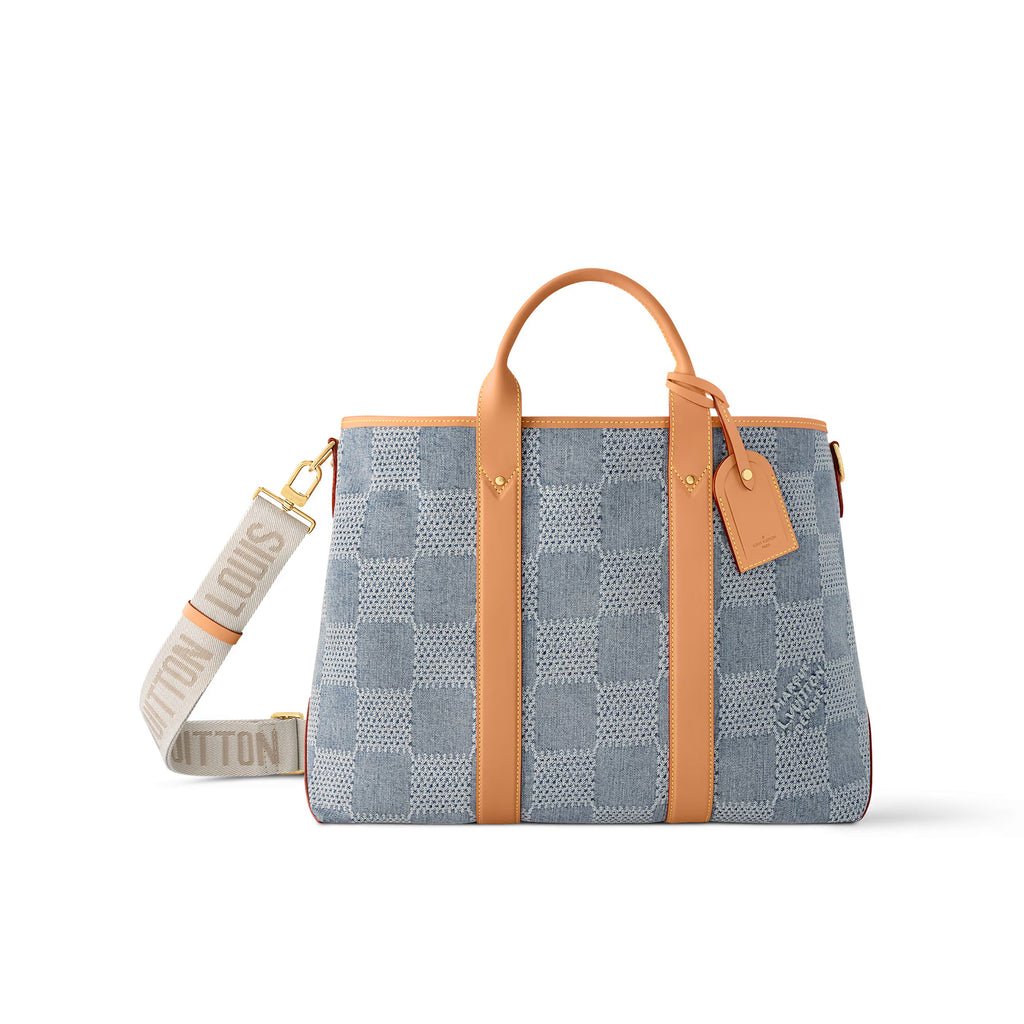 Louis Vuitton Weekend Tote Men's And Women's Solid Colour Detachable Adjustable Shoulder Strap Checkerboard Checkerboard Printing Denim Shoulder Handbag Tote Bag Bags #76851