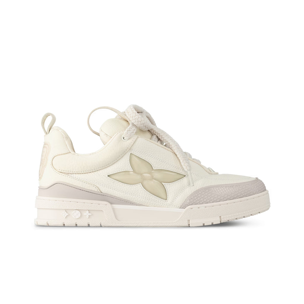 Louis Vuitton LV Skate Sneaker Men's Solid Color Calfskin Round Toe Low Top Lace Up Casual Board Shoes #76697