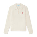 Casablanca Men's Spring Spring Autumn Beige Cozy Pullover Wool Polo Neck Knit Long Sleeve Sweater #73574