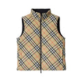 Burberry Men's And Women's Fall/winter Fashion Casual Stand Collar Zipper Checkered Reversible Double Sided Checkered Nylon Padded Vest #79369