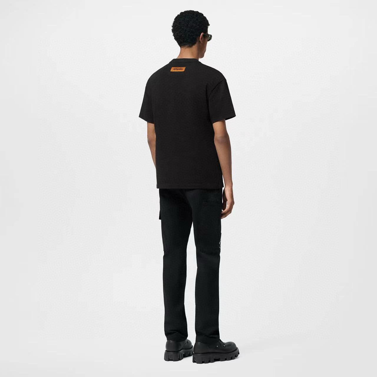 Louis Vuitton Men's Spring Summer Letter Printed Black Mid Waisted Casual Trousers Pants #99368