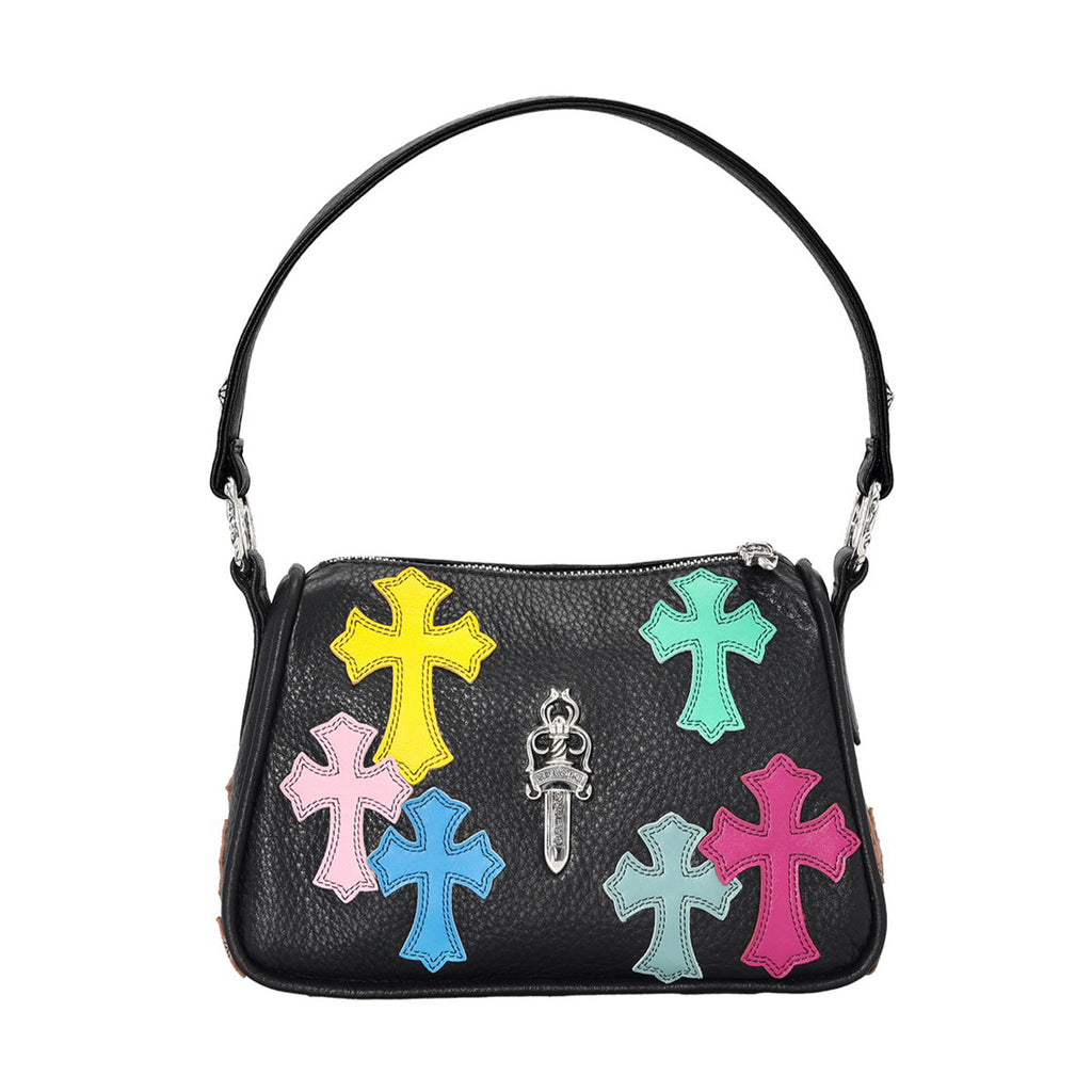 Chrome Hearts Women's Fashion Classic Leather Sword Jacquard 925 Sterling Silver Jewelry Solid Color Underarm Bag Small Handbag Bags K680 #81574