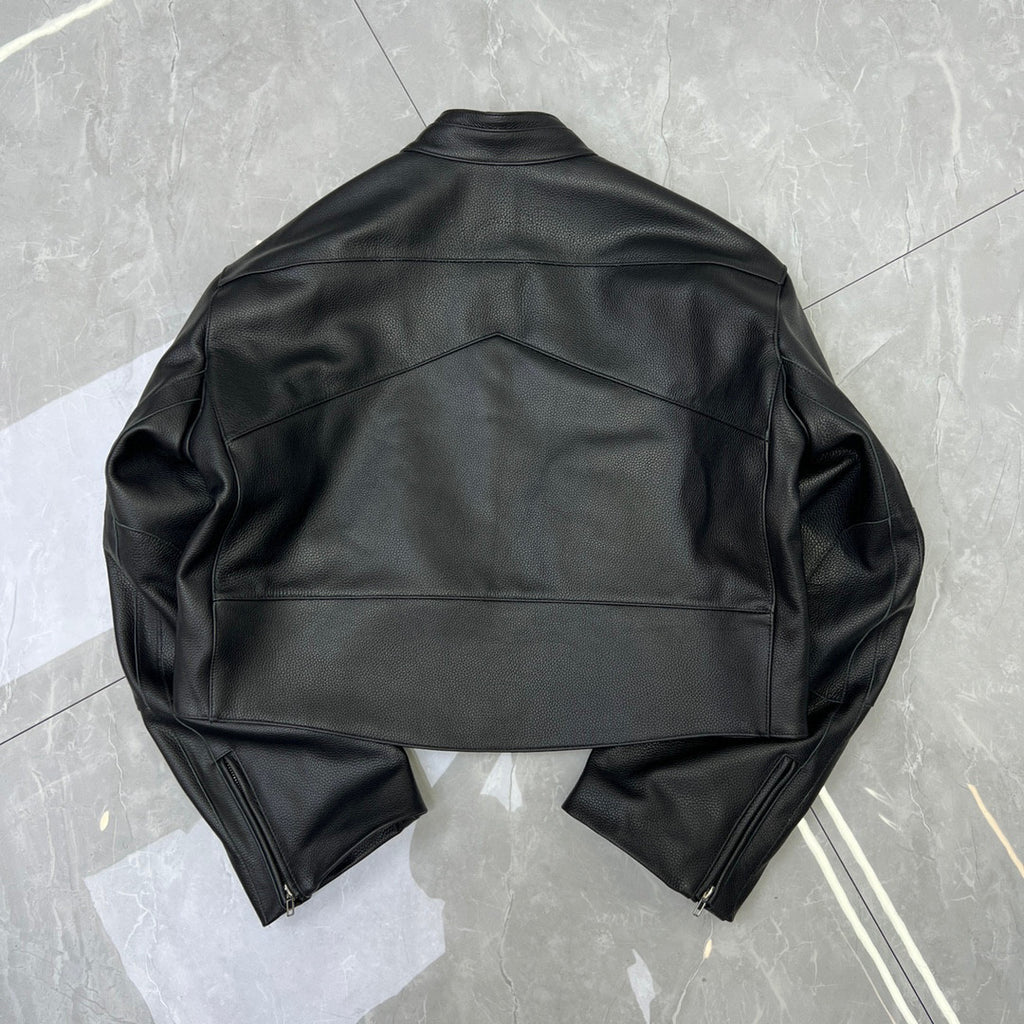 Vetements Black Short Sleeved Leather Jacket #21919