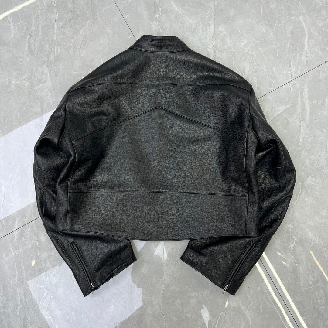 Vetements Black Short Sleeved Leather Jacket #21919